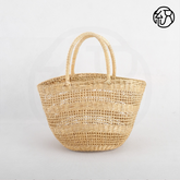 Eco-Friendly Handmade Straw Handbag, Women's Round Hollow-Out Yellow Grass Tote, Woven Top-Handle Purse for Summer Beach Vacation